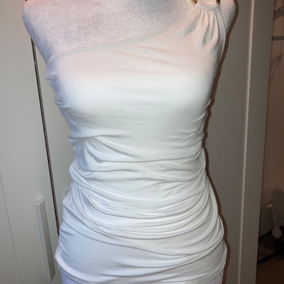 Express One Shoulder Gold Ring Summer Top - Picture 2 of 7